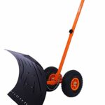 Ohuhu Snow Shovel, Adjustable Wheeled Snow Pusher, Heavy Duty Rolling Snow Plow Shovels, Efficient Snow Plow Snow Removal Tool