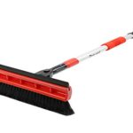 Drivaid Car Snow Brush with Squeegee, 32″ to 46.5″ Extendable Auto Snow Removal Broom with Ice Scraper, Foam Grip, Telescoping Snow Brush for Car Truck SUV, Red