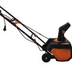 Kapoo Snow Thrower, 18 Inch Electric Snow Blower, 13 Amp, Steel Auger, 180° Rotatable Chute and Overload Protection, Black & Orange bb01