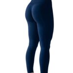 Seamless Scrunch Legging Women Yoga Pants 7/8 Tummy Control Workout Running for Workout Fitness Sport Active Ankle Legging-25” (S, Tuxedo Blue)