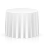 Lann’s Linens – 120″ Round Premium Tablecloth for Wedding/Banquet/Restaurant – Polyester Fabric Table Cloth – White