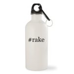 #rake – White Hashtag 20oz Stainless Steel Water Bottle with Carabiner