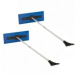 Snow Joe 2-in-1 Extendable Snow Broom Ice Car Scrapper Brush