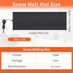 NujorWarm Snow Melting Mats for Roof Valley Walkways, Leakage Protection 120V Outdoor Electric Heated Melting Snow Ice Removal, Roof Deicing System Black 15 in x 8 ft