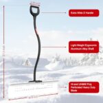 36″ Snow Pusher, Snow Shovel for Driveway Snow Removal, Back Saver Snow Plow for Doorway, Sidewalk, Deck. Extra Wide Blade with Ergo Handle, Great for Both Residential and Commercial Application