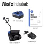 Westinghouse WSnow13S 24V Cordless Snow Shovel 13 Inch Kit, 24V 4Ah Battery, 2.2A Fast Charger, Electric Snow Shovel with 20ft Throwing Distance, plows 300lbs/min