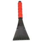 UNKE Snow Ice Scraper Removal for Car with Foam Handle,Heavy-duty Frost and Snow Removal for Car Windshield and Window,Red
