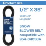 1/2 x 35 inch Snow Thrower Auger Belt Compatible with MTD 954-04050A,Replacement Snow Blower Belt Compatible with 954-0101A 754-0101A 754-0101 954-0101 754-04050 954-04050 754-04050A 954-04050A