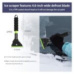 Dickno 2 PCS Ice Scraper for Car Windshield, Scratch-Free Auto Window Snow Scraper with Foam Handle to Remove Snow, Frost and Ice, Portable Snow Removal Tool for Car Truck SUV