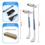 Mandark Car Windshield Snow Brush and Ice Scraper, Detachable Extendable Vehicle Snow Removal Tool with Ergonomic Foam Grip, Auto Window Scraper Accessories, Universal for SUV, Truck, RV (White)