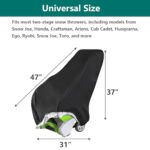FLYMEI Snow Blower Cover, Waterproof, 420D Polyester, Black, Universal Fit for Most Electric Two Stage Snow Throwers, 47″L x 37″H x 31″W