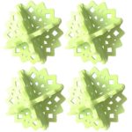 Feccile 4 Pcs Household Reusable Snowflake Magic Decontamination Anti-Winding Washing Machine Floating Lint Mesh Bag Laundry Ball Hair Filter Net Pouch