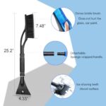 CHRYMUM Snow Removal Tool Car Brush, Car Snow Scraper and Brush, Snow Brush and Detachable Ice Scraper, Portable Car Scraper Snow Brush Compatible with Cars Trucks SUVs