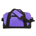 DALIX 14″ Small Duffle Bag Two Toned Gym Travel Bag (Purple)