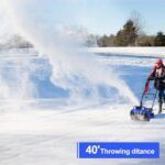 Fengrong Electric Thrower Snow Blower Walk Behind Blower for Efficiently Clearing Snow from Driveways Walking Path Have 50FT Corded Power 18 x 10 Inch Clearing Path 25 Feet Throwing Distance