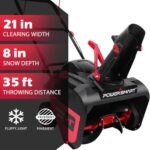 PowerSmart Snow Blower Gas Powered 21-Inch Single-Stage 212cc Engine with Recoil Start, Compact Lightweight Design