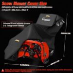 Snowblower Covers Waterproof Outdoor,Heavy Duty 420D Snow Blower Cover with Waterproof Strip,Air Vent,2 Reflective Handles,Windproof Buckle,Large Protective Cover for Gas Snow Thrower Outside Storage
