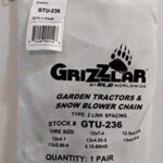 Grizzlar GTU-236 Garden Tractor Snowblower 2 link Ladder Alloy Tire Chains Tensioner included 12.5×4.50-6 12×7-4 13×4.1-6 13×4.00-5 13×4.00-6 13×5.00-6 4.10-6NHS 4.10/3.50-6 4.10-6