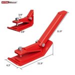 YITAMOTOR Tractor Bucket Protector, 2Pcs Ski Edge Protector, Turf Tamer Skid Protector with Removable Light-Duty Pallet Forks, Heavy Duty Steel for Snow Removal Spreading Gravel, Red
