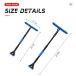 BELOMI 36″ Car 3-in-1 Snow Brush, Detachable & Extendable Ice Scraper with Wide Foam Head & Ergonomic Grip, Lightweight Aluminum Snow Removal Tools Windshield & Paint Safe Shovel for Vehicle (Blue)