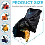 Waterproof Snow Blower Cover, 420D Snow Thrower Cover Heavy Duty, 54”L x 30″W x 70″H