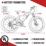 ECOTRIC 26” Fat Tire Electric Bike Powerful Adults Mountain Bicycle 500W Motor 36V/12.5AH Removable Lithium Battery Beach Snow Ebike Shock Absorption – 90% Pre Assembled