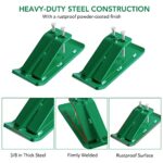 Tractor Bucket Protector, 2Pcs Ski Edge Protector, Thickness 3/8”, Turf Tamer Skid Protector with Double Lock Nuts and Bolts, Heavy Duty Steel for Snow Removal Spreading Gravel, Green
