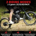 GT73 Electric Dirt Bike for Adults/Teens – 3000W/ 2500W Motor – 50/37 MPH High-Speed, 25″/14” Fat Tires & Dual Removable Battery, All-Terrain Off-Road eBike for Snow, Sand