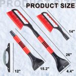 CARTMAN 26? Snow Brush with Ice Scraper, Snow Removal Car Brush, Detachable Snow Removal Tool for Cars, Trucks, SUVs, Windshield, Window, No Scratch