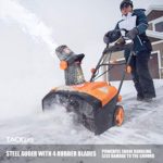 TACKLIFE Snow Blower, 20-Inch, 15Amp Corded Snow Blower, 24 tons Snow Throwing/Hour, 180° Rotatable Chute, 4-Blade Steel Auger