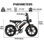 Electric Bike, 750W Motor Electric Bike for Adults, 20″×4.0 Fat Tire Electric Bicycles, 48V 15Ah Removable Battery Ebike, 28MPH Beach Mountain Road Bike with Front Rear Suspension, Shimano 7-Speed…