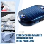 ijuicy 2 PCS Electromagnetic Car Snow Removal Device, Solar and USB Charging Electromagnetic Anti-Freezing Device, Universal Electromagnetic Snow Removal Tool for Cars (Black)