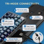 RK ROYAL KLUDGE RK98 Mechanical Gaming Keyboard Triple Mode 2.4G/BT5.1/USB-C 100 Keys Hot Swappable Linear Red Switches with Number Pad RGB Backlit 3750mAh Battery NKRO Keyboard Ergonomic Design