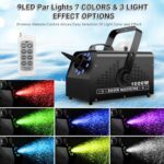 1500W Snow Machine Snowflake Maker – Artificial Fake Snow Machine with 8LED RGB Lights by Wired & Wireless Remote Snow Volume for Outdoor Christmas Party Wedding Fiestas Holiday Stage Effects