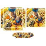 Japanese Anime Super-Saiyan Goku PS4s Slim 2controller and console skin sticker protective cover wireless for Sony PlayStation 4 Slim