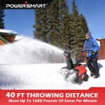 PowerSmart Snow Blower Gas Powered with LED Lights, 21 Inch Single Stage Gas Snow Thrower, 212CC Gasoline Engine Snowblower for Yard