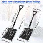 Snow Shovel for Car Driveway, 2024 New Upgrade Snow Shovels for Snow Removal, Lightweight Portable Adjustable Large Capacity Shovel Perfect for Garden, Camping, Snowman Playing and Emergency(Black)
