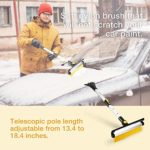 ISILER Extendable 3 in 1 Snow Removal Kit with Snow Shovel, Ice Scraper, Snow Brush and Squeegee for Cars Trucks