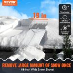 VEVOR Snow Roof Rake, 30ft Reach Aluminium Roof Shovel with Slide Cloth, Premium 19″ Blade Snow Removal Tool, Safe on Roof with Roll Wheels, Anti-Slip Handle, Use for House Roof, Car Snow, Wet Leaves