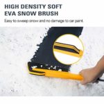 MoKo Ice Scraper, Car Snow Brush with Integrated Detachable Ice Scraper 26 Inch Snow Remover 2 in 1 Dual Head with Squeegee Windshield Snow Shovel Removal Clean Tools – Orange