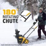 ZEGJAW 40V 20-Inch Snow Blower Cordless, Electric Snow Blower with Brushless Motor, Dual LED Light, 2×4.0 Ah Batteries and Dual Charger for Walkways and Driveways