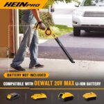 HEINPRO Cordless Leaf Blower Compatible with Dewalt 20V Max Battery Up to 200MPH Small Electric Leaf Blower, 3 Speeds Mode, Battery Powered Mini Leaf Blowers for Patio (Battery not Included)