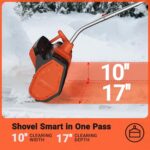 VOLTASK 17-Inch Corded Snow Blower, 12 Amp Electric Snow Blower with Directional Plate