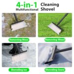 Pragmatist Garden Shovel, Snow Shovel, Ice Scraper, Multifunctional Cleaning Shovel with 59″ Adjustable Handle Heavy Duty Garden Tool Cleaning Shovel for Lawn Edging, Scraping, Weed and Ice Removal