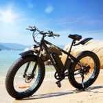 Speedrid Electric Bike 48V 500W Fat Tire Electric Bike Snow Bike 26″ 4.0, 48V 10.4Ah Removable Battery and Professional 7 Speed (Black and Blue)