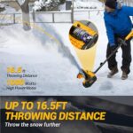 Cordless Snow Shovel Compatible for ??-???? 20V Battery (No Battery), 13-Inch Brushless Electric Snow Blower for 25FT Throw Distance and 6″ Clear Depth for Patio, Deck, Driveway, Yellow