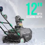 Litheli 40V Battery Powered Cordless Snow Blower, 20” Electric Snow Thrower with Wheels, LED Lights, 180° Chute, Powerful Snow Removal Kit with 4.0Ah Battery and Fast Charger