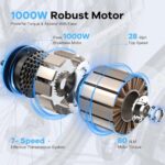 Cybervelo 1000 Peak Electric Bike for Adults,up 80 Miles Removable Battery Ebike, 26″ Electric E Bike with 7-Speed,Adult Electric Bicycles for Commute Beach Snow Womens All Terrain