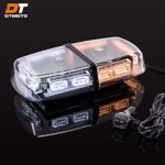 12″ 36-Watt LED Mini Light Bar w/ 17 Modes, IP66 Waterproof and Magnetic Mount – Amber/White Warning Strobe Light Bars for Hazard, Emergency, Snow Plow Vehicles