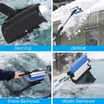 MOHOO Car Snow Scraper and Brush, 46.5” Car Snow Brush Extendable 3 in 1 Snow Removal Brush Kit, Car Snow Brush and Ice Scraper for SUV Auto Truck Windshield Window